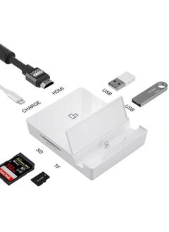Lightning to HDMI Adapter, HDMI Digital AV Adapter, USB Female OTG Adapter, 6 in 1 USB Camera Adapter, SD Card Reader for iPhone/iPad, Mouse, HD TV/Projector/Monitor, No APP Needed
