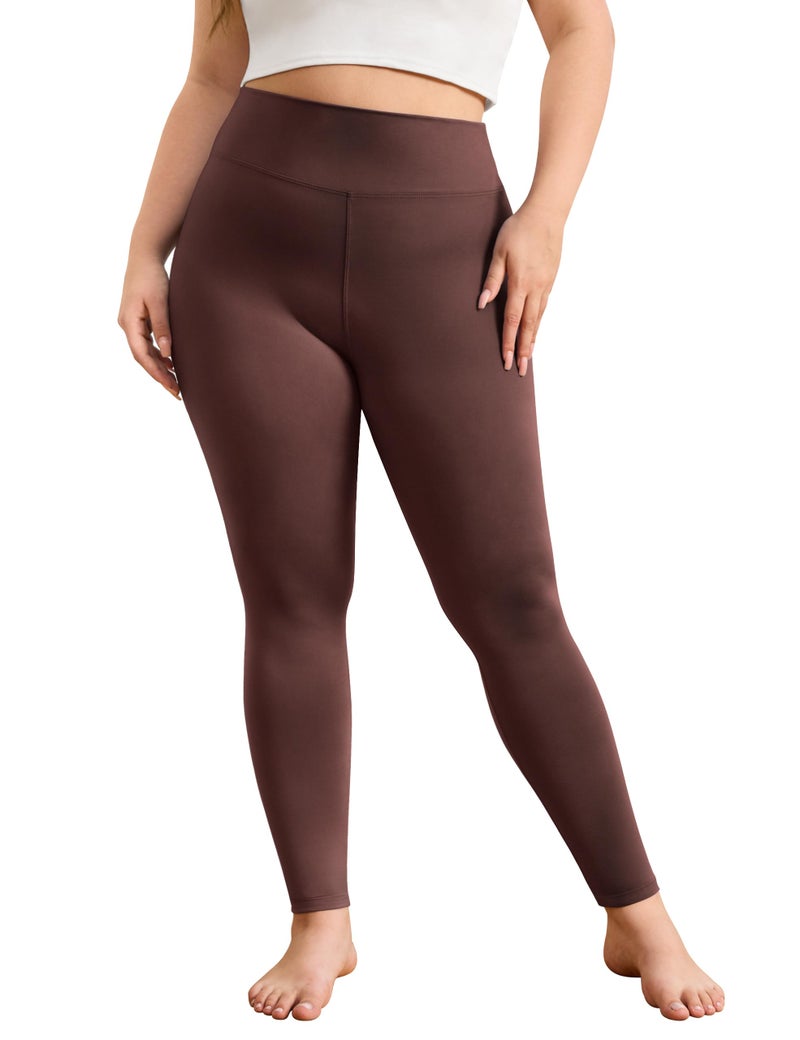 VALANDY Creamlush Plus Size Leggings for Women-High Waisted Tummy Control Buttery Soft Yoga Pants,L-5XL Brown - Image 2