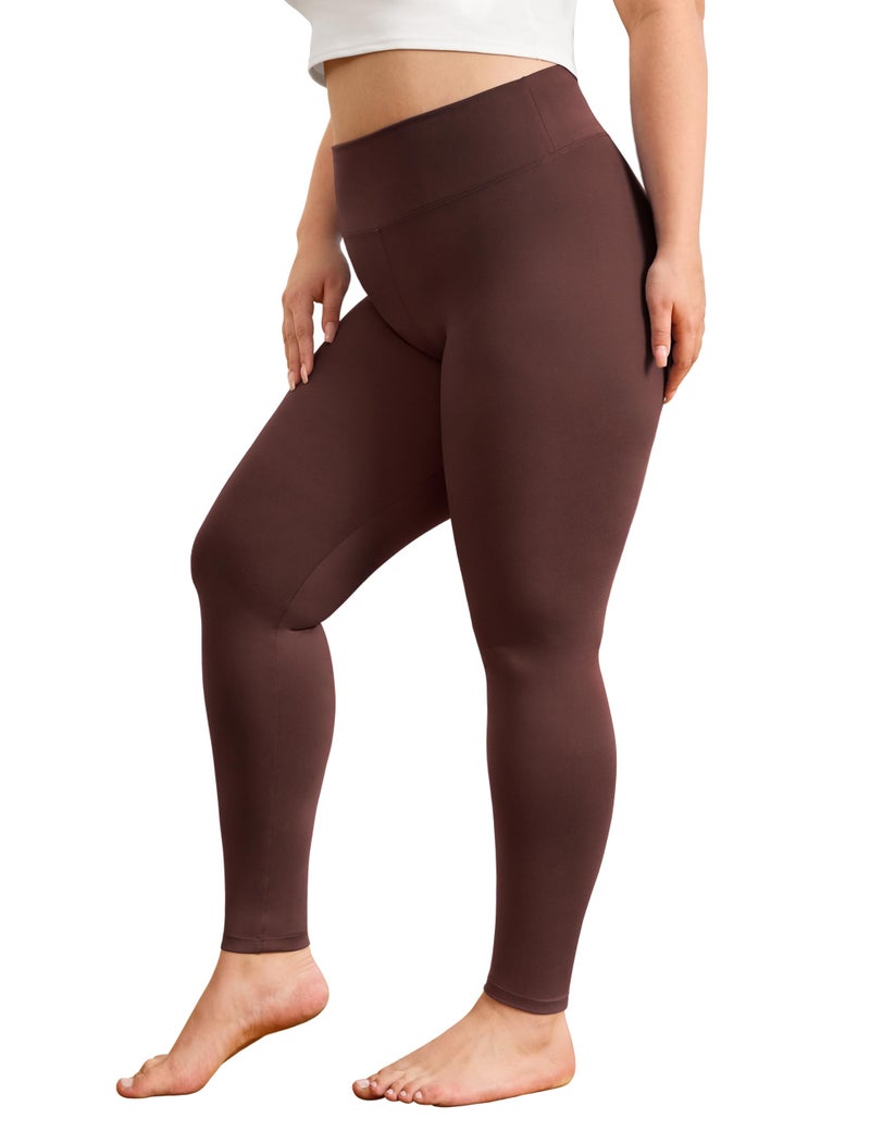 VALANDY Creamlush Plus Size Leggings for Women-High Waisted Tummy Control Buttery Soft Yoga Pants,L-5XL Brown - Image 4