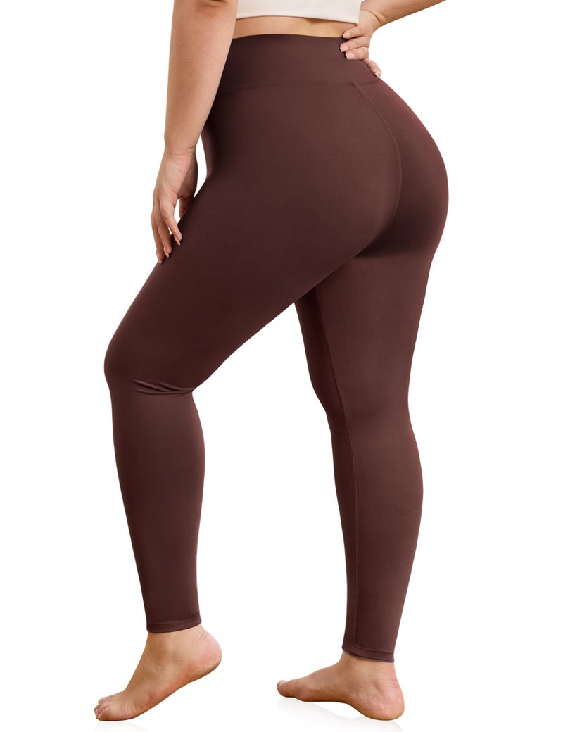 VALANDY Creamlush Plus Size Leggings for Women-High Waisted Tummy Control Buttery Soft Yoga Pants,L-5XL Brown - Image 1