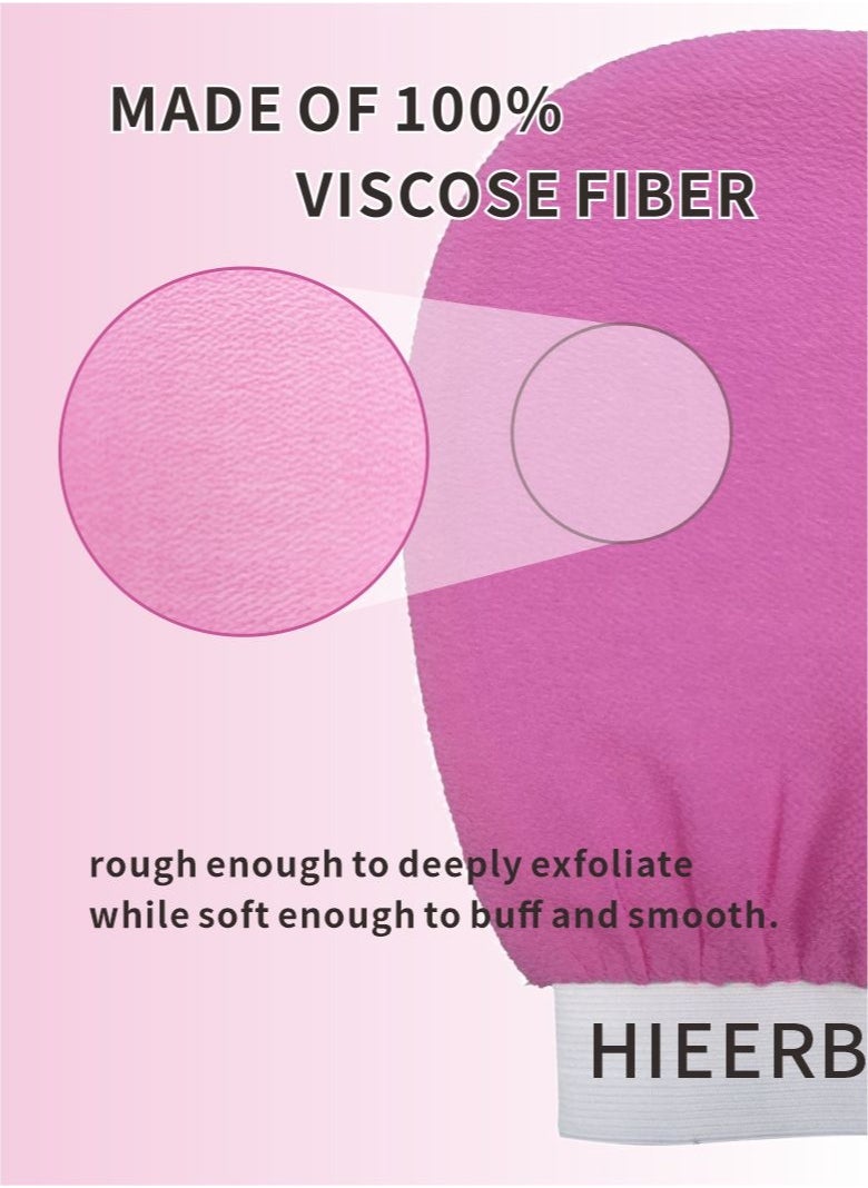 HieerBus - Deep Exfoliating Glove, Korean Loofah for Shower Cleaning and Exfoliating The Skin ,Body Scrubber Loofah Sponge for Dead Skin Remover Making Moroccan Bath at Home Pink - Image 1