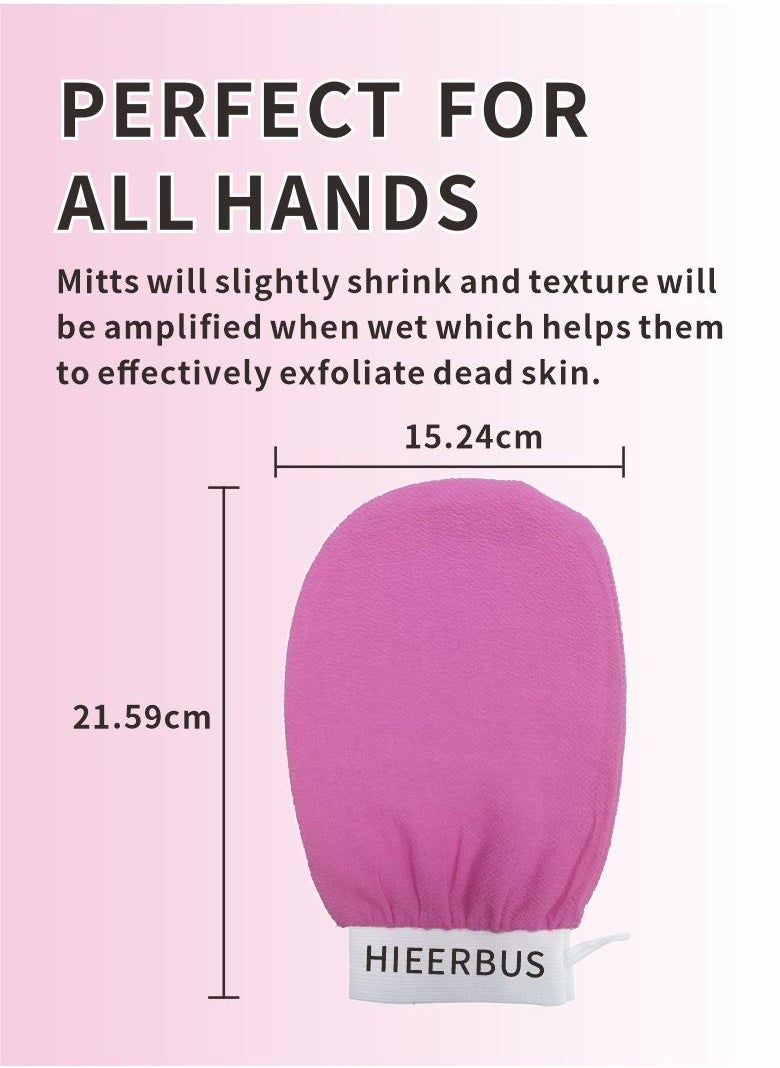 HieerBus - Deep Exfoliating Glove, Korean Loofah for Shower Cleaning and Exfoliating The Skin ,Body Scrubber Loofah Sponge for Dead Skin Remover Making Moroccan Bath at Home Pink - Image 1
