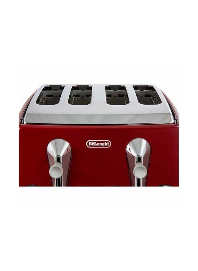 ديلونجي محمصة خبز إيكونا كابيتالز سعة 4 شرائح 4 شرائح 1800 W CTOC4003.R أحمر - Image 4