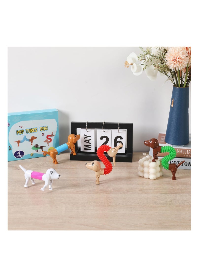 Excefore Dog pop Tubes, 8 Pcs Pop Tubes Animal Fidget Toys, Sensory Fidget Toys for Girls and Boys, Travel Toys, Dog Party Favors, Sensory Tubes (Random Color) - Image 2