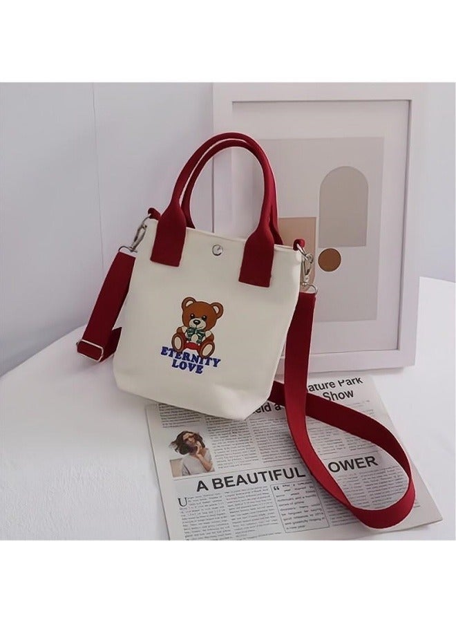 Love Canvas Bag For Women, Versatile For Students, Can Be Worn Diagonally, As A Phone Bag, Handbag, Or Carried For Outings As A Small Satchel. - Image 2