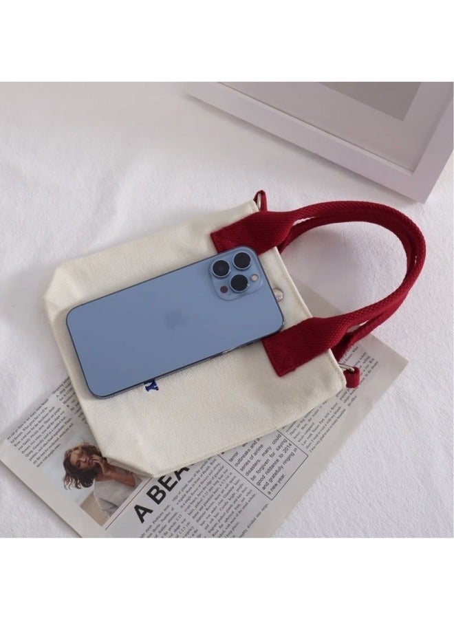 Love Canvas Bag For Women, Versatile For Students, Can Be Worn Diagonally, As A Phone Bag, Handbag, Or Carried For Outings As A Small Satchel. - Image 3