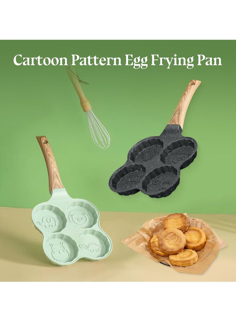Barakah Nonstick Pancake Pan with 4 Animal Patterns Molds, PFOA-Free Mini Pancake Griddle & Crepe Maker for Kids, Breakfast Egg Pan Suitable for Induction, Gas, Electric Cooktops, Green - Image 5
