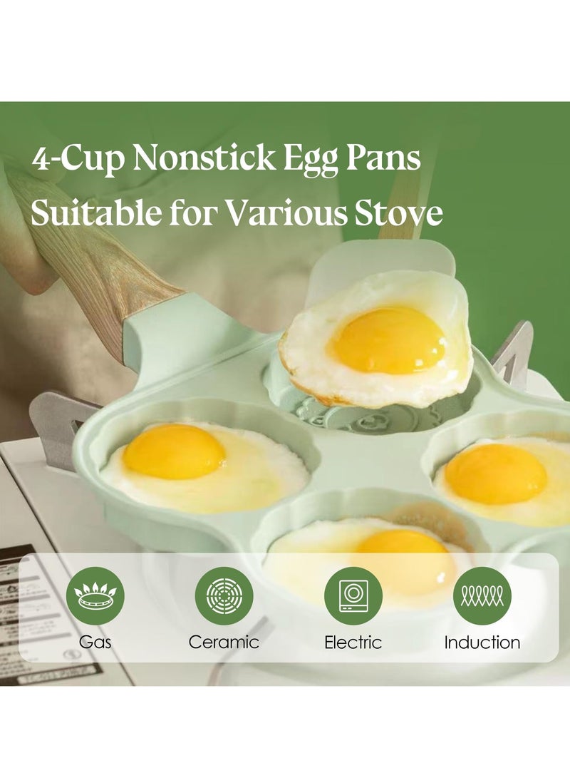 Barakah Nonstick Pancake Pan with 4 Animal Patterns Molds, PFOA-Free Mini Pancake Griddle & Crepe Maker for Kids, Breakfast Egg Pan Suitable for Induction, Gas, Electric Cooktops, Green - Image 2