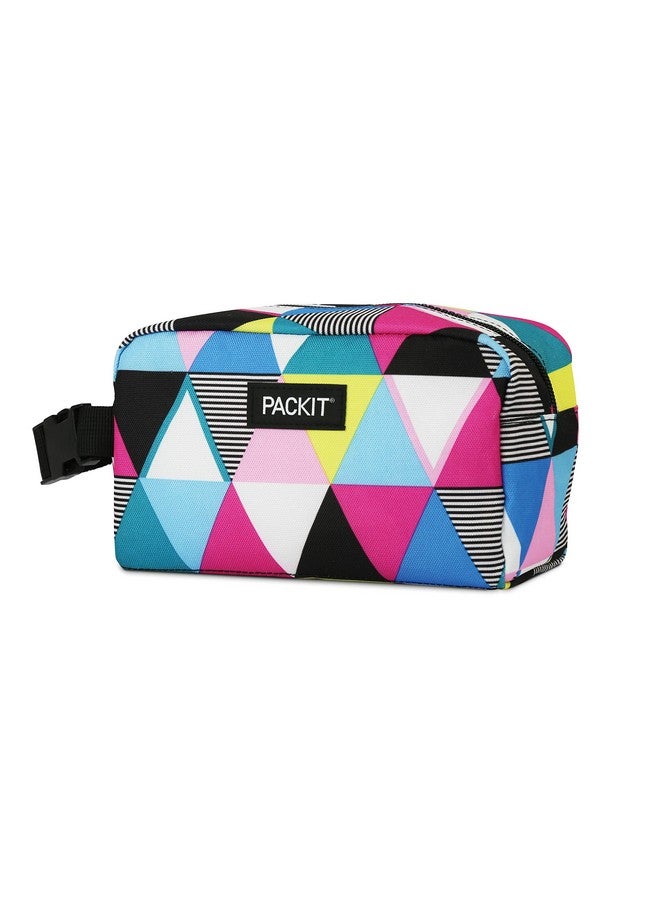 PACKIT PackIt Freezable Snack Box, Triangle Stripes, Built with EcoFreeze Technology, Collapsible, Reusable, Zip Closure with Buckle Handle, Great for All Ages and Fresh Snacks on the go  - Image 1