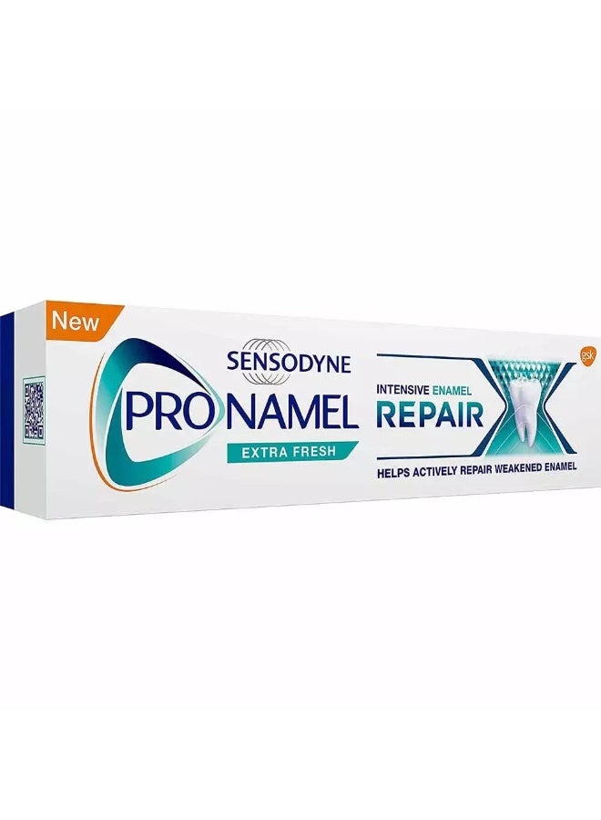 SENSODYNE PRONAMEL معجون أسنان سينسوداين برونامل يساعد في إصلاح المينا الضعيفة بسبب الأحماض، إصلاح مكثف للمينا، انتعاش إضافي، 75 مل - Image 2