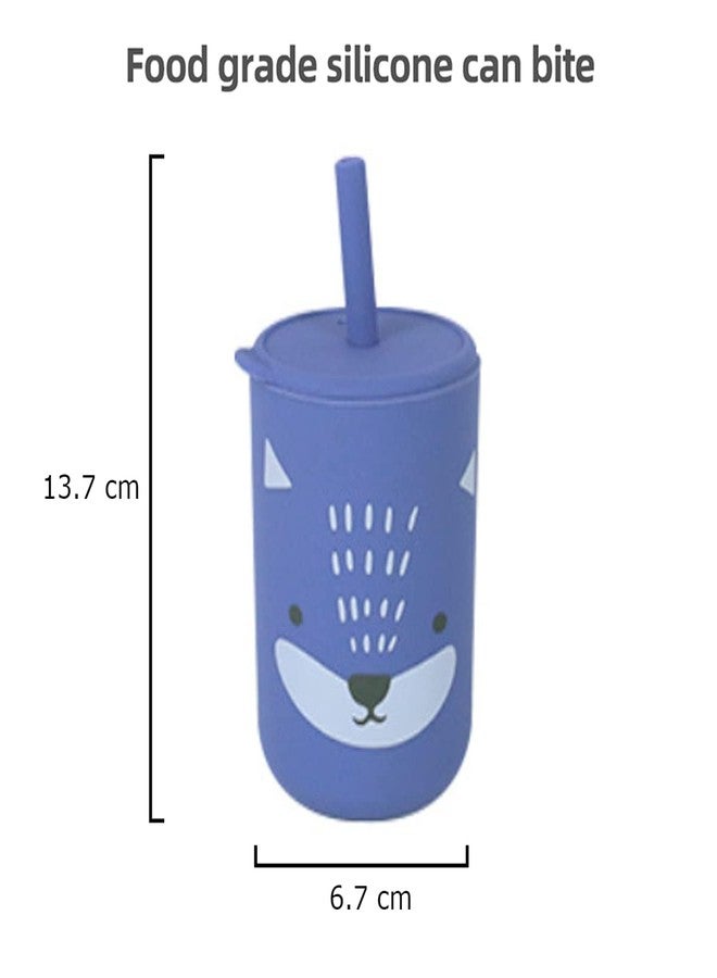 GUCHIGU Mini Cup + Straw Training System - 100% Silicone Training Cup for Infants + Toddlers | Reusable Portable Baby Sippy Drinking Cup for Kids | BPA Free | Cute Penguin Shape (SU2111H, Blue) - Image 5