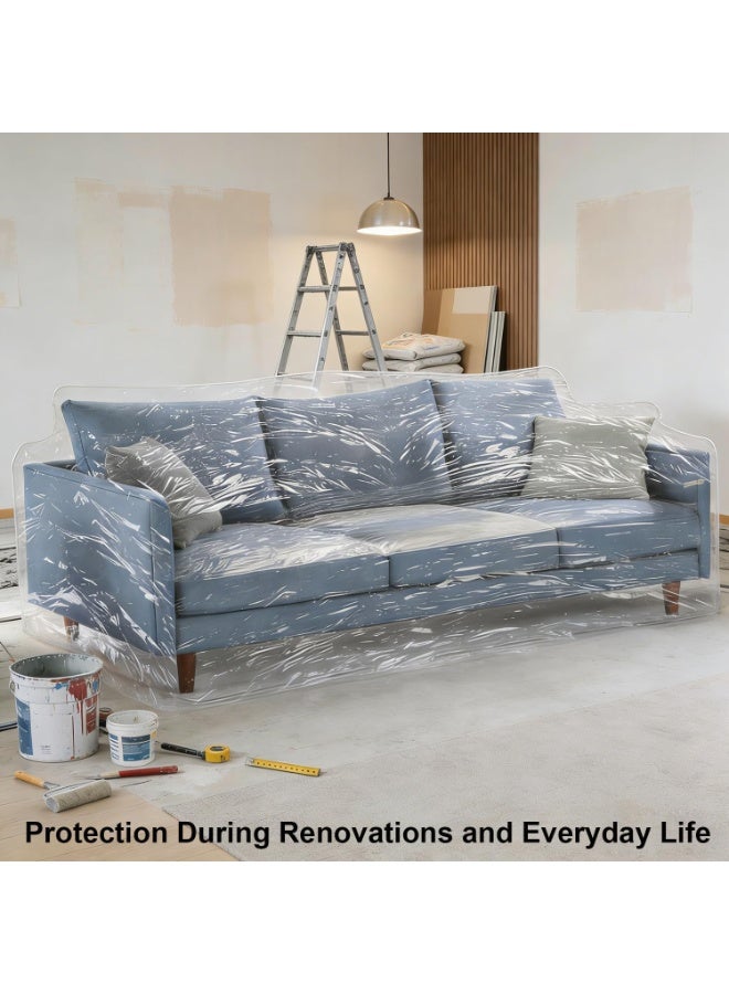 Clear Thicker Couch Cover for Pets, Heavy Duty Cat Scratch Sofa Cover for Protection Against Cat Dog Clawing, Waterproof Plastic Shield Covers for Couch, Sofa Slipover for Storage and Moving - Image 5