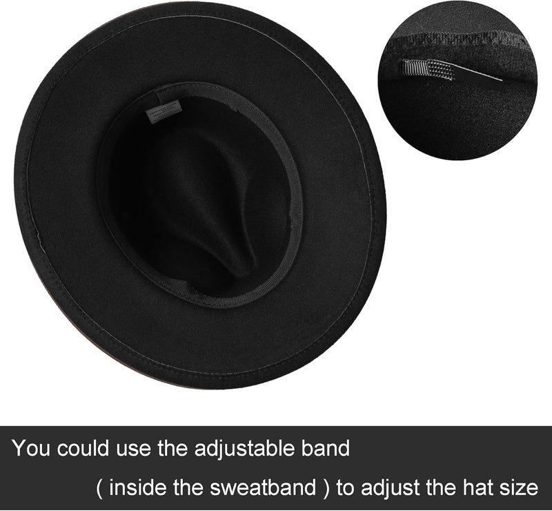 Lanzom Kids Girls Vintage Wide Brim Wool Felt Bowler Cap Bowknot Floppy Fedora Hat - Image 3