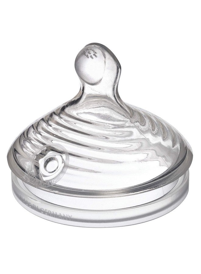 نوك حلمات رضاعة الأطفال من NUK Simply Natural - تدفق سريع، سيليكون، فائقة النعومة، نظام هواء مضاد للمغص، خالية من مادة BPA، عبوة من قطعتين - Image 1