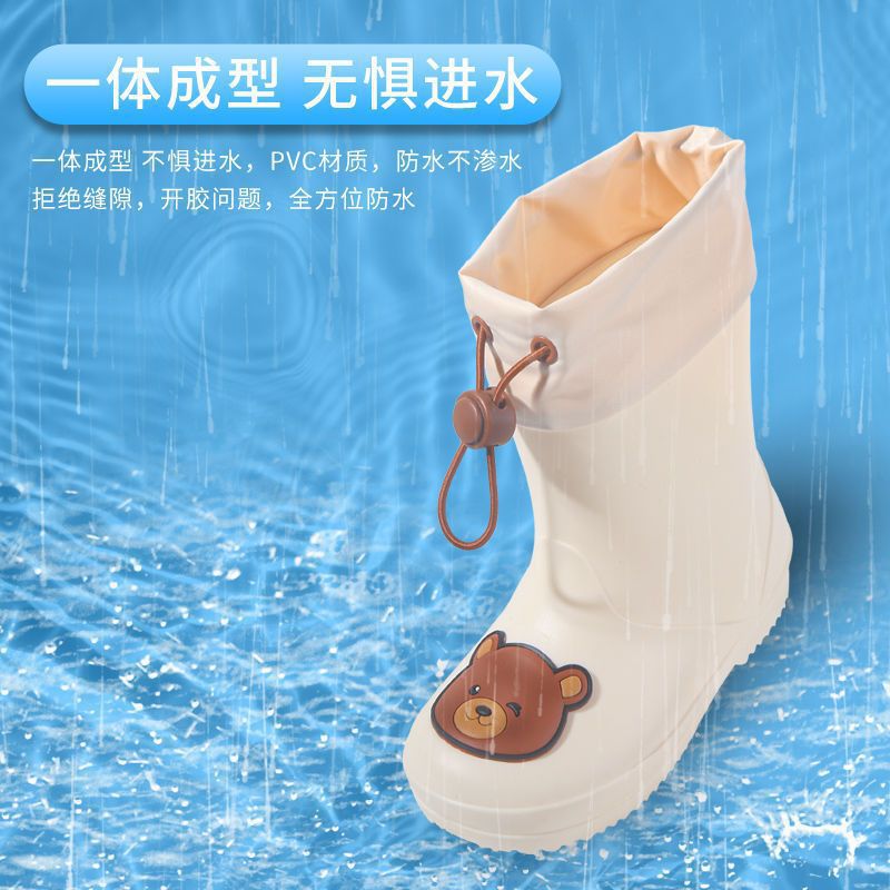 Children'S Rain Boots Cartoon Boys And Girls Kindergarten Baby Waterproof Shoes Rubber Shoes Drawstring Non-Slip Rain Boots Overshoes - Image 5