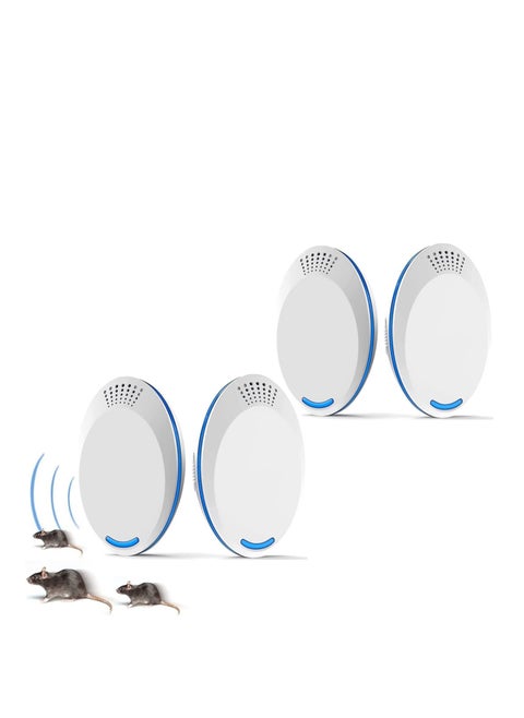 Ultrasonic Pest Repeller Plug-in - Electronic Insect Control Defender 4 Pack Roach Bed Bug Mouse Rodent Mosquito Killer