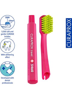 CURAPROX مجموعة السفر باللون الأزرق. تتضمن المجموعة فرشاة أسنان للسفر CS 5460، ومعجون أسنان بي يو 10 مل، وفرشاة إنتردينتال CPS prime 07، وCPS prime 09.  - Image 5