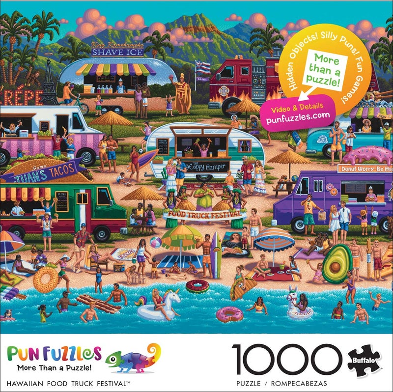 Buffalo Games - Pun Fuzzles - Hawaiian Food Truck Festival - 1000 Piece Jigsaw Puzzle - Image 2