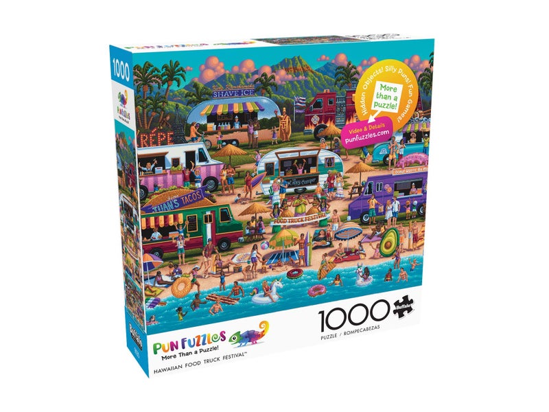 Buffalo Games - Pun Fuzzles - Hawaiian Food Truck Festival - 1000 Piece Jigsaw Puzzle - Image 3