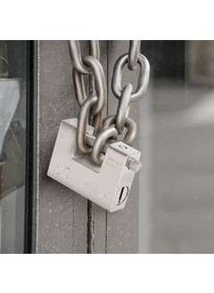 ABOUT SPACE ABOUT SPACE Heavy Duty Padlock with 4 Keys 1 kg Hardened Steel Security Padlock with Anti Drill Pick Cylinder Security Shackle Chain Lock for GarageDoorContainersShutterLockerWarehouseGates  - Image 3