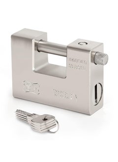 ABOUT SPACE ABOUT SPACE Heavy Duty Padlock with 4 Keys 1 kg Hardened Steel Security Padlock with Anti Drill Pick Cylinder Security Shackle Chain Lock for GarageDoorContainersShutterLockerWarehouseGates  - Image 1
