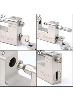 ABOUT SPACE ABOUT SPACE Heavy Duty Padlock with 4 Keys 1 kg Hardened Steel Security Padlock with Anti Drill Pick Cylinder Security Shackle Chain Lock for GarageDoorContainersShutterLockerWarehouseGates  - Image 4
