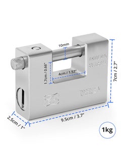 ABOUT SPACE ABOUT SPACE Heavy Duty Padlock with 4 Keys 1 kg Hardened Steel Security Padlock with Anti Drill Pick Cylinder Security Shackle Chain Lock for GarageDoorContainersShutterLockerWarehouseGates  - Image 2