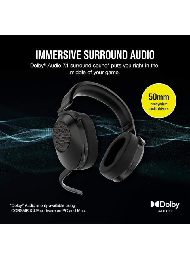 كورسير سماعة الألعاب اللاسلكية CORSAIR HS65 CARBON CA-9011285-AP2 لجهاز الكمبيوتر/PS5/PS4 - Image 4