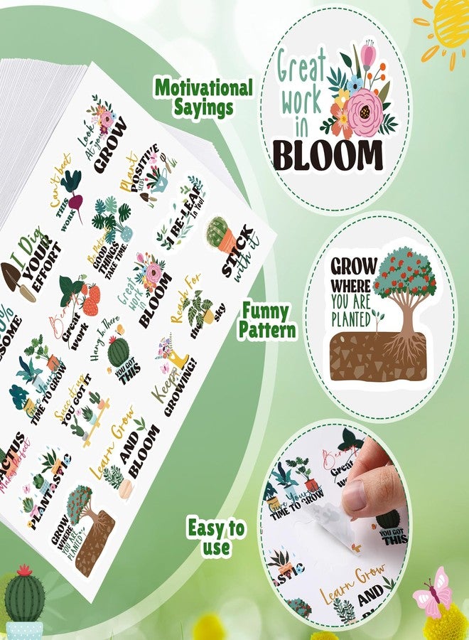 Weekgrat مجموعة ويكغرات من 1000 قطعة من الملصقات التحفيزية للأطفال، بتصميم "ننمو معًا"، ملصقات ملهمة للفصول الدراسية، ملصقات مكافآت للمدرسة والفصل الدراسي والمنزل، 20 نمطًا (نباتات). - Image 3