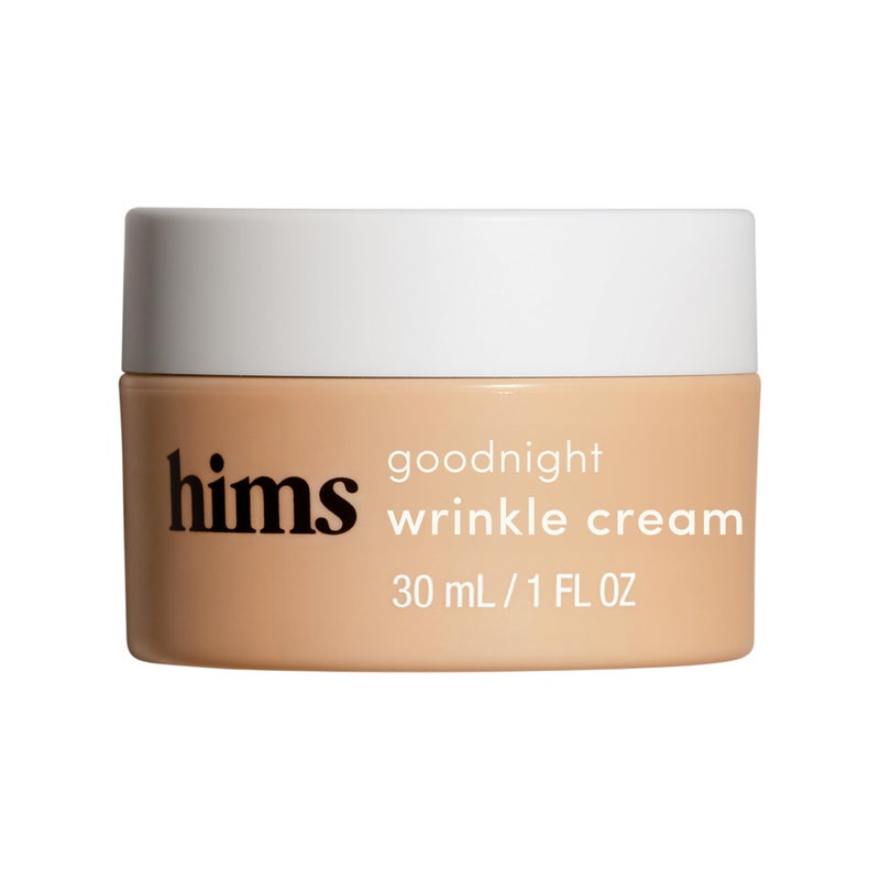 HIMS & HERS hims goodnight wrinkle cream for men - fine lines, puffiness, dark eye circles - caffeine, hyaluronic acid, night cream, almond scent - vegan, cruelty-free, no parabens - (1oz) - Image 1