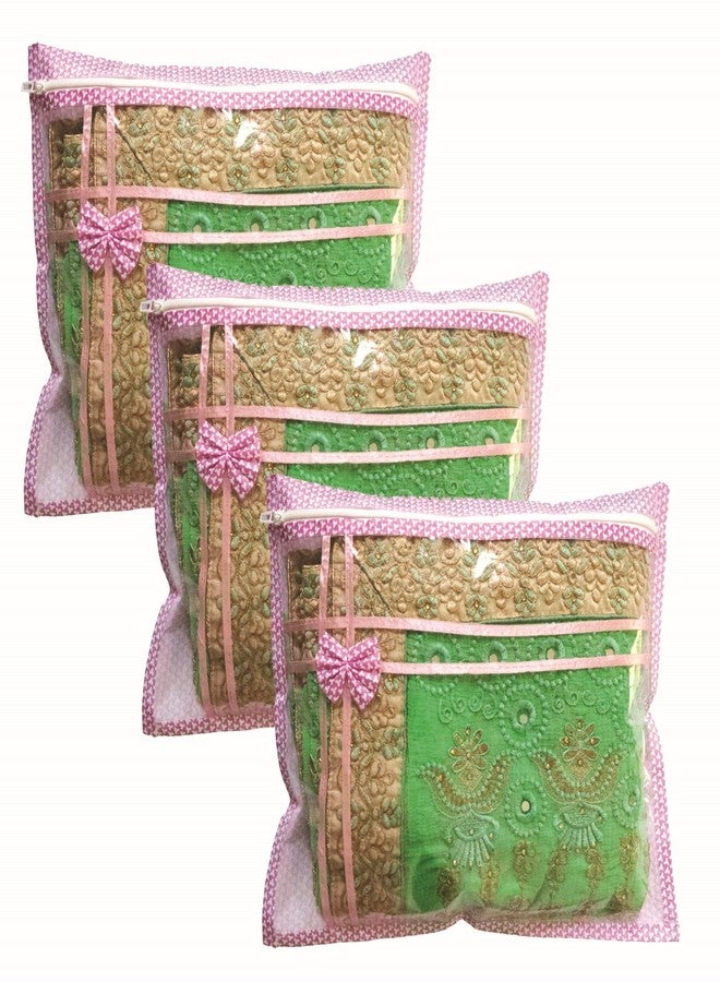 Kitchwish Non-Woven Single Saree Covers with Transparent Window and Durable Zipper Closure, Cloth Storage Bag, Printed Saree Cover - Image 3
