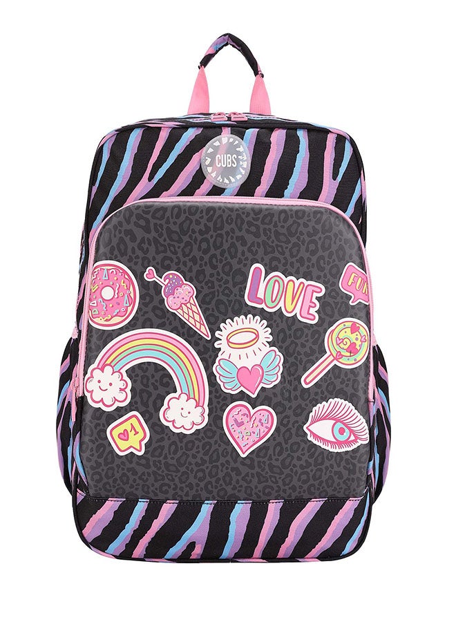 CUBS Printed Waterproof Kids 38L Hardtop Backpack with zip closure Ideal for 6-12 years age group, Compatible with 15" Laptop - Image 1