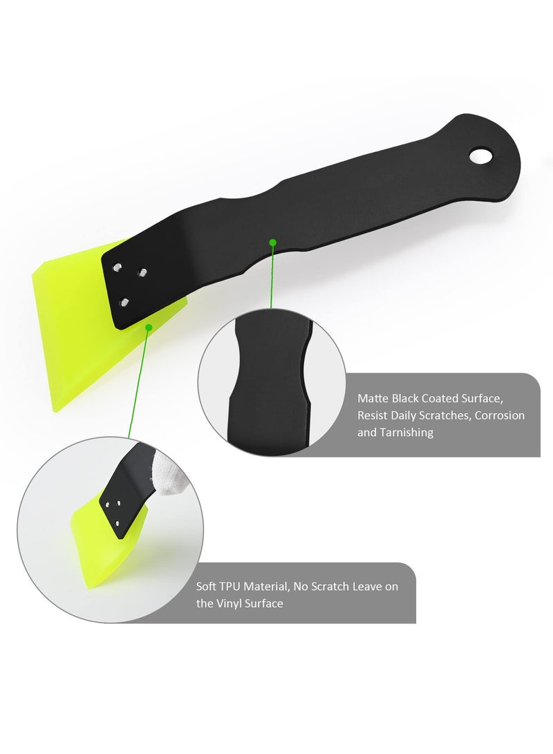 SYOSI 2 Pack Small Squeegee for Vinyl Vinyl Wrap Window Tint Kit Stainless Steel Handle Mini Squeegee for Mirror Shower Glass Door Window Car Glass Cleaning Car Light Bumper Car Wrap Wallpaper  - Image 4
