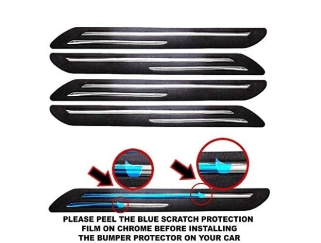 CABIX PVC Car Bumper Corner Protector Guard Double Chrome Line (Set of 4 Pcs) for Maruti Ertiga New - Image 4