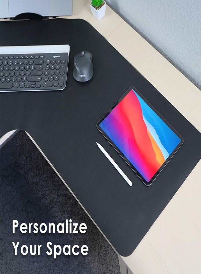 Con-Tact Brand XL Corner Desk Pad | Waterproof Anti-Slip PU Leather | Large Corner Computer Workstation Protection | Mouse Pad Gaming Pad | 36" X 15.7" L Shape | Dual Sided (Black) - Image 2