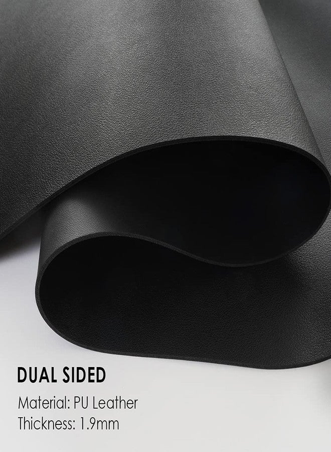 Con-Tact Brand XL Corner Desk Pad | Waterproof Anti-Slip PU Leather | Large Corner Computer Workstation Protection | Mouse Pad Gaming Pad | 36" X 15.7" L Shape | Dual Sided (Black) - Image 4