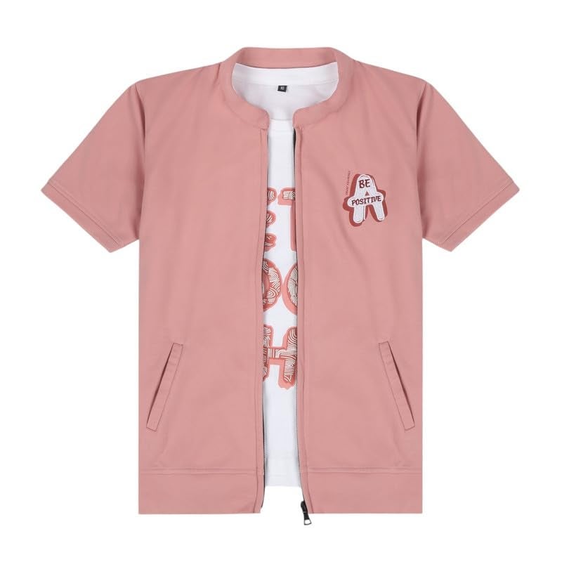 CHARCHIT Boys Cotton Half Sleeves Solid Pattern Casual Shirt - Pink - Image 4