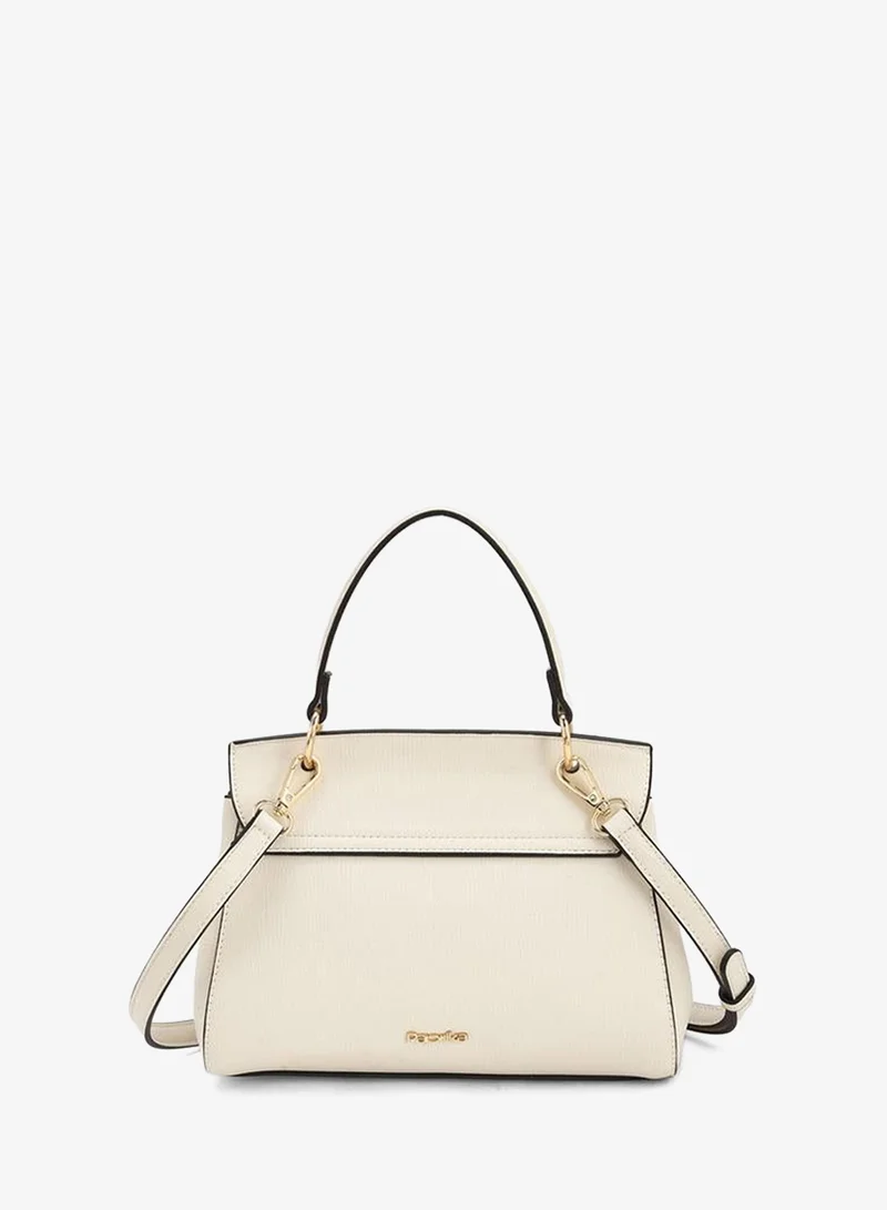 Paprika IVORY Textured Satchel Bag With Top Handle for Women | Best Price UAE