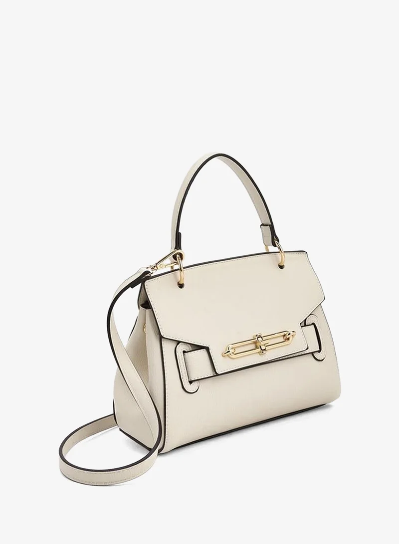 Paprika IVORY Textured Satchel Bag With Top Handle for Women | Best Price UAE