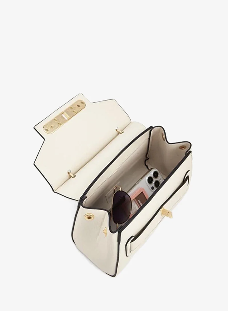 Paprika IVORY Textured Satchel Bag With Top Handle for Women | Best Price UAE