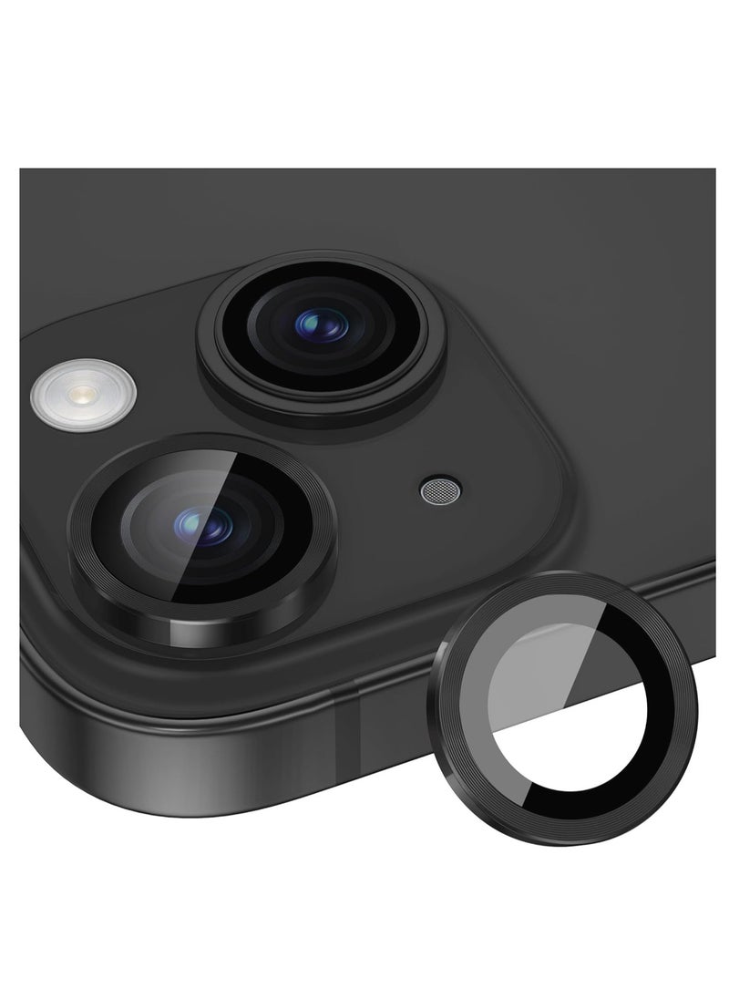 HEXABEX 2PC Pack iPhone 15 Plus Camera Lens Protector, Metal Ring Camera Lens Protectors for iPhone 15 plus Black  - Image 2