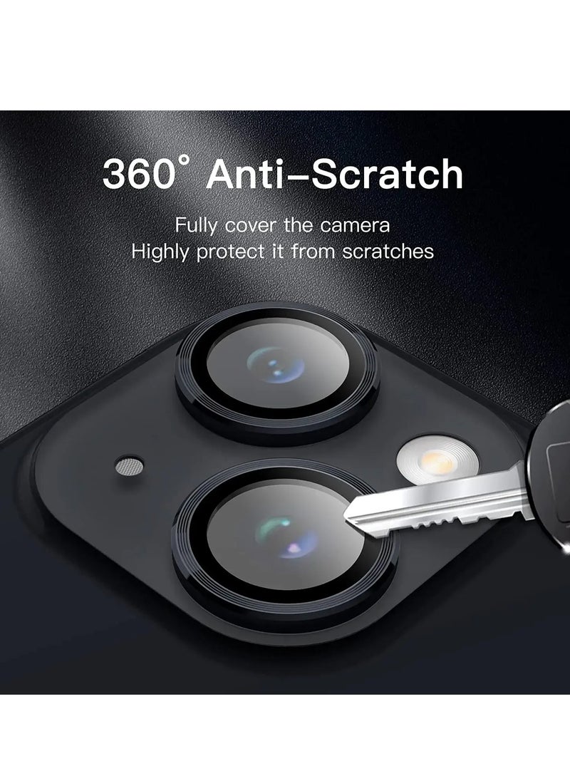 HEXABEX 2PC Pack iPhone 15 Plus Camera Lens Protector, Metal Ring Camera Lens Protectors for iPhone 15 plus Black  - Image 4