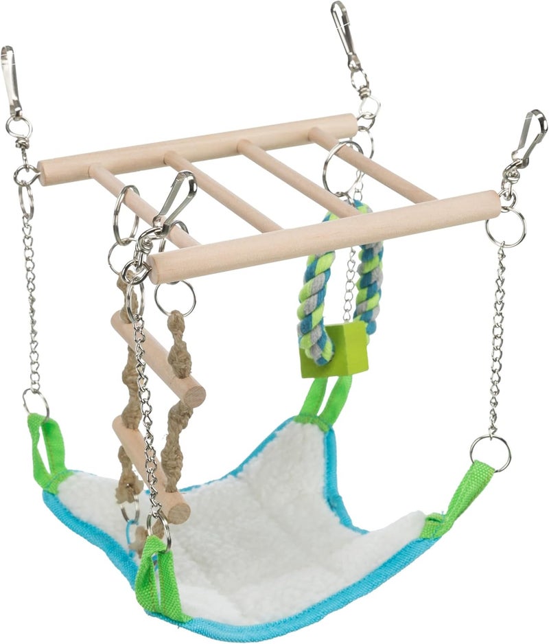 TRIXIE Small Animal Suspension Bridge with Hammock, Rope Ladder, and Ring for Ferrets and Rats - Image 4