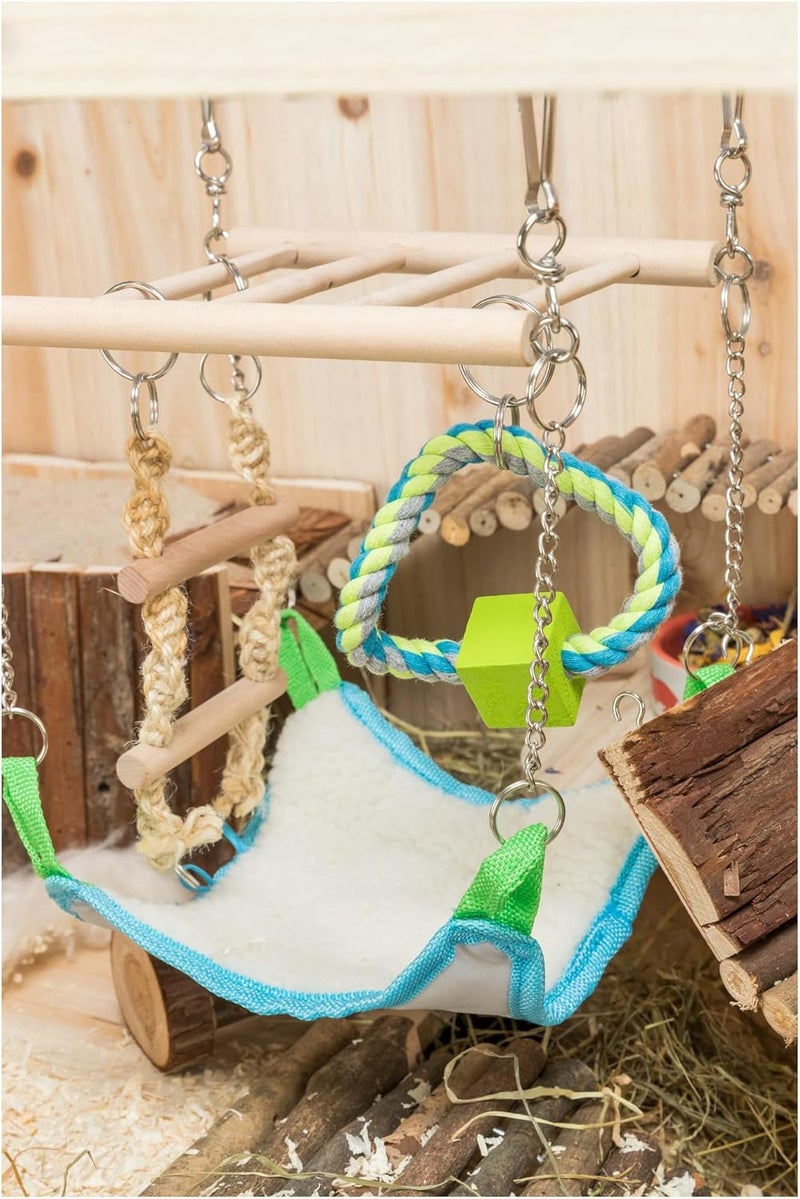 TRIXIE Small Animal Suspension Bridge with Hammock, Rope Ladder, and Ring for Ferrets and Rats - Image 2