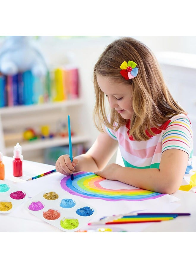 HS 5 PCS White Plastic Paint Palette 6 Well Watercolor Palette Rectangular Paint Tray Palette Paint Holder Tray Paint Mixing Palette Bulk For Kids Student Adult DIY Craft Art Acrylic Painting - Image 5