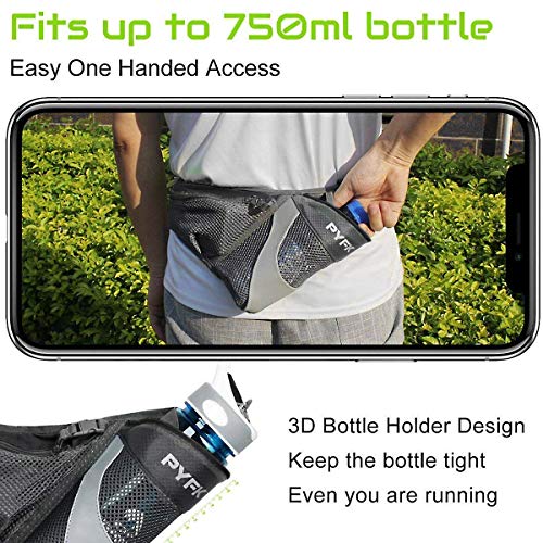 PYFK Running Belt Hydration Waist Pack with Water Bottle Holder for Men Women Waist Pouch Fanny Bag Reflective (Rose Red) - Image 4