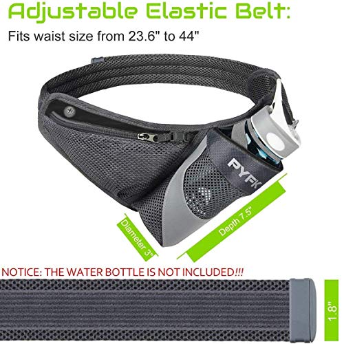 PYFK Running Belt Hydration Waist Pack with Water Bottle Holder for Men Women Waist Pouch Fanny Bag Reflective (Rose Red) - Image 2