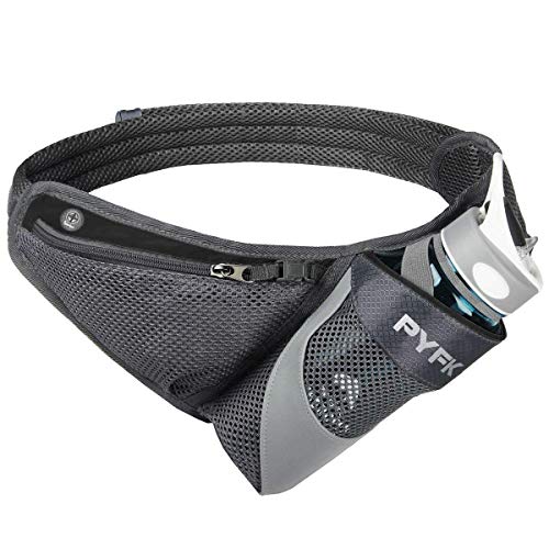 PYFK Running Belt Hydration Waist Pack with Water Bottle Holder for Men Women Waist Pouch Fanny Bag Reflective (Rose Red) - Image 1