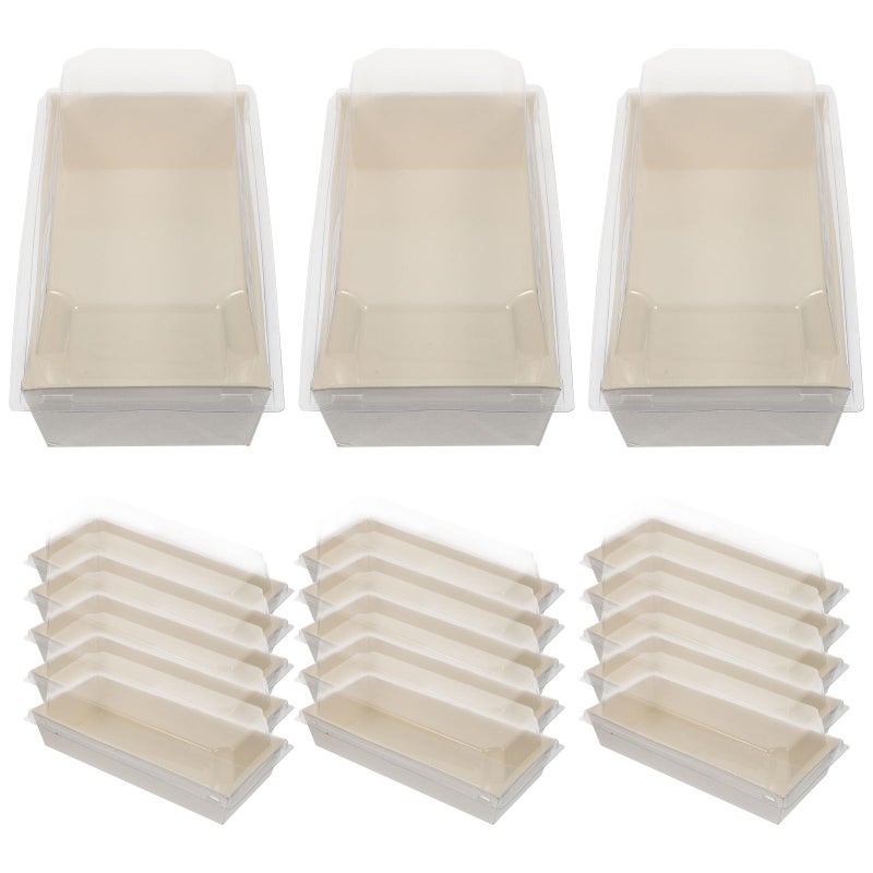 White Food Grade Paper Roll Cake Boxes 50 Pcs with Lids Disposable Bakery Takeout Containers - Image 2
