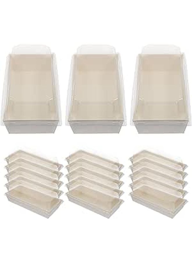 White Food Grade Paper Roll Cake Boxes 50 Pcs with Lids Disposable Bakery Takeout Containers - Image 1